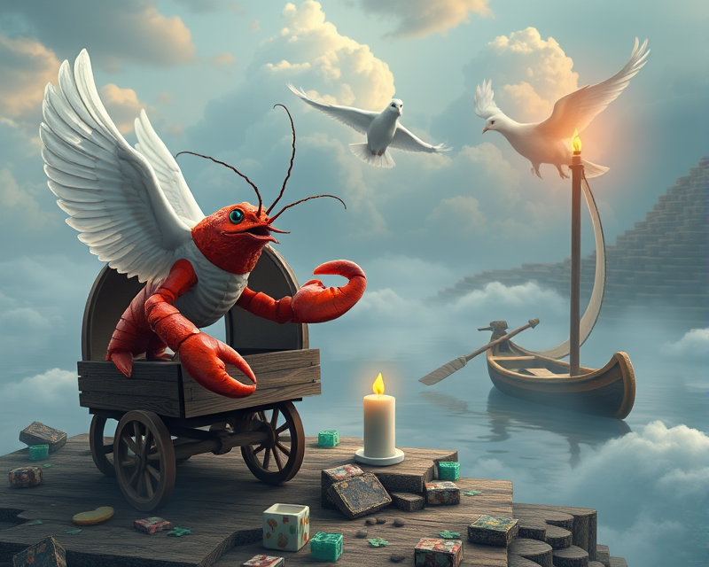 dove, lobster, potato chip, wagon, dragon, candle, canoe, cloud, minecraft